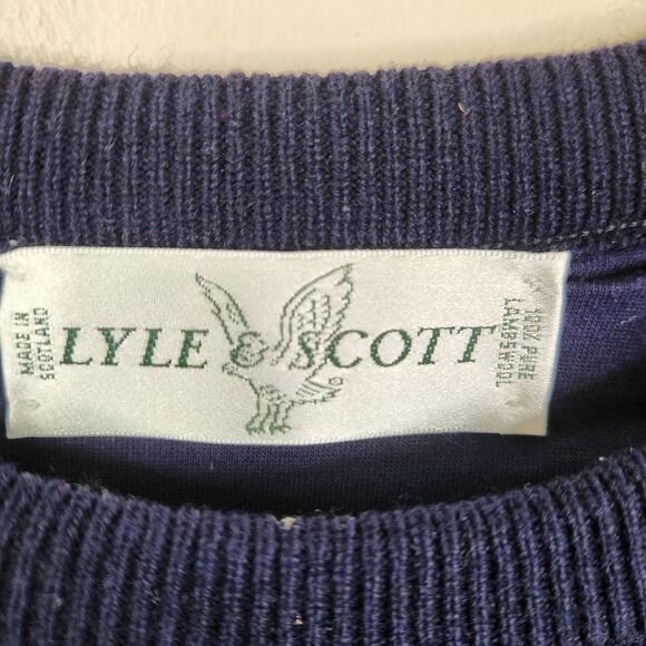 Vintage Lyle & Scott Long Sleeve Lambswool Pullover Sweater With Lining Large - Picture 4 of 12